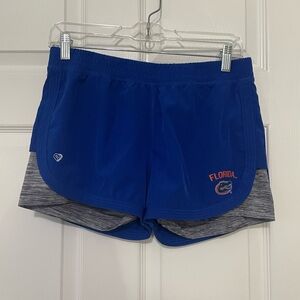 Large Blue and Gray Gators Women's Athletic Shorts